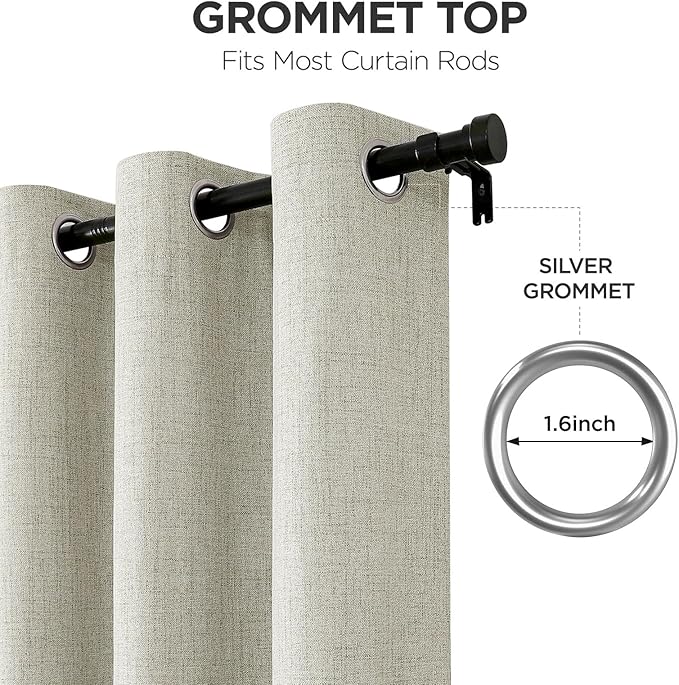 Joydeco Blackout Room Divider Curtains, Extra Wide Light Beige Sliding Door Drapes Living Room Curtains, 1 Panel 100W x 90L Inch Patio Door Drapes for Room Privacy