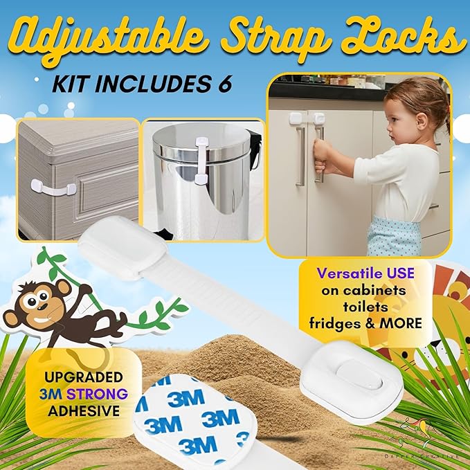 Child Safety Kit - 67 Pack Baby Proofing Essentials | Magnetic Cabinet Locks, Power Point Outlet Covers, Clear Corner Protectors, Strap Locks, Finger Pinch Guards | Bonus Bath Toys
