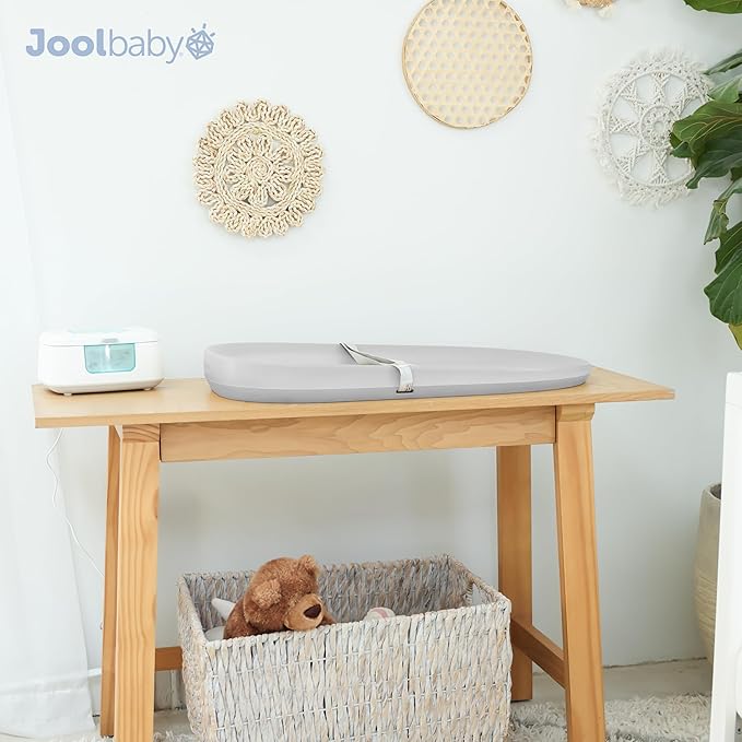 Jool Baby Waterproof Baby Changing Pad - Easy to Clean, Lightweight & Portable - Large Foam Cushion for Comfort (Gray)