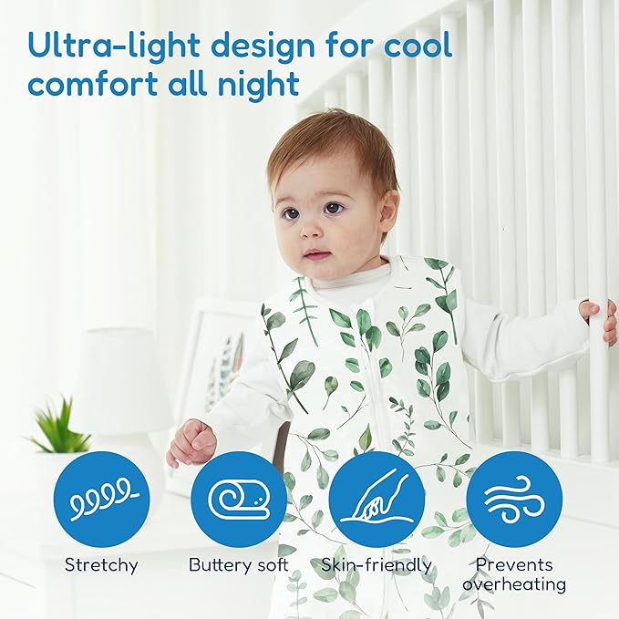 TotAha Sleep Sack 12-15-18-24 Months 3-Pack,Stretchy,Buttery Soft Sleeping Bag,Light Baby Wearable Blanket with 2-Way Safe Zippers for Boys and Girls, 0.5 TOG