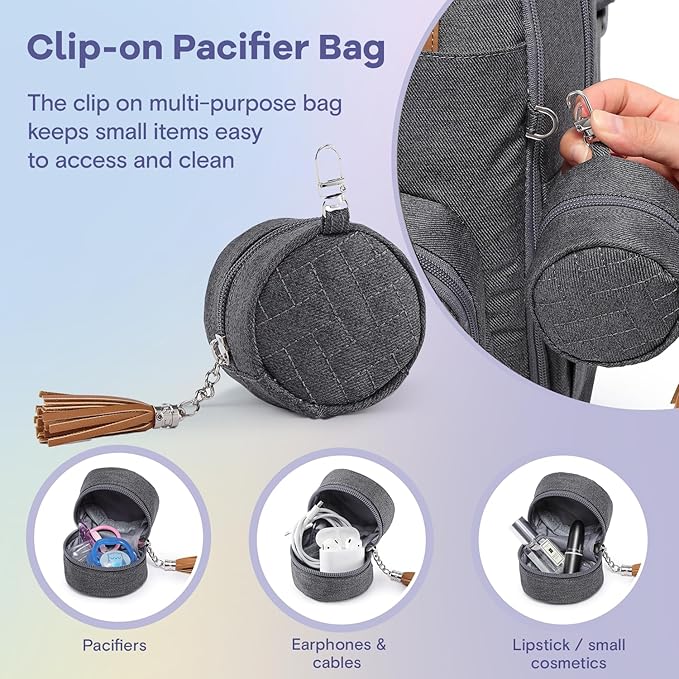 RUVALINO Diaper Bag Backpack, Multifunction Travel Pack Maternity Baby Changing Bags, Large Capacity, Waterproof, Dark Gray | Multifunction, Travel Pack, Maternity, Baby Changing Bags, Waterproof