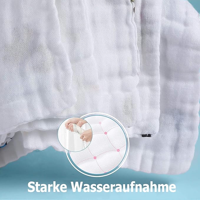 Baby Muslin Soft White Small Washcloths for Newborn Essentials Must Haves Muslin Wash Absorbent Burp Cloths Registry for Your Baby Boy Face Towel And Bath Washcloth Koo-dib 30 Pack Set + Wash Mesh Bag