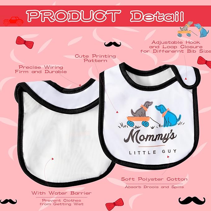 2ooya 7Pcs Cotton Waterproof Baby Bibs Hook Loop Closure Newborn Bib Keepsake Baby Gift for Drooling Feeding Eating