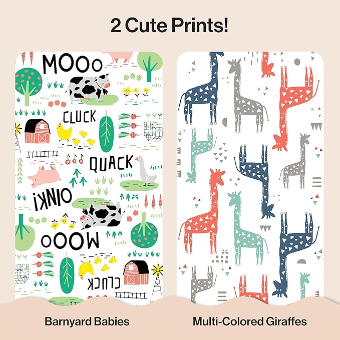 The Honest Company Comfort Dry Disposable Diapers for Sensitive Skin, Hypoallergenic, Fragrance-Free, Multi-Colored Giraffes + Barnyard Babies, Club Box, Size 2 (12-18 lbs), 72 Count