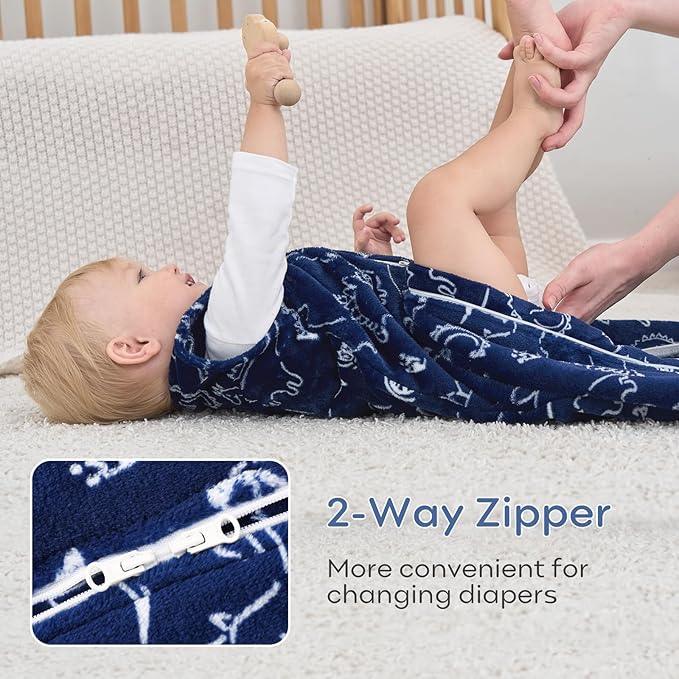 Yoofoss Baby Sleep Sack 12-18 Months, 1.5 Tog Sleep Sack, Fleece Baby Wearable Blanket with 2-Way Zipper, Toddler Sleeping Sack, Soft Warm Lightweight(Small)