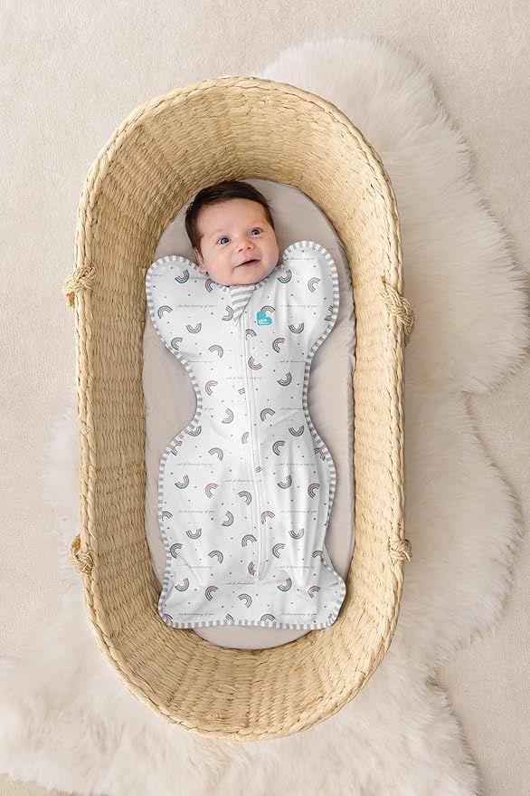 Love to Dream Swaddle UP, Baby Sleep Sack, Self-Soothing Swaddles for Newborns, Get Longer Sleep, Snug Fit Helps Calm Startle Reflex, New Born Essentials for Baby, 1.0 TOG, 8-13lb, Rainbow Dream