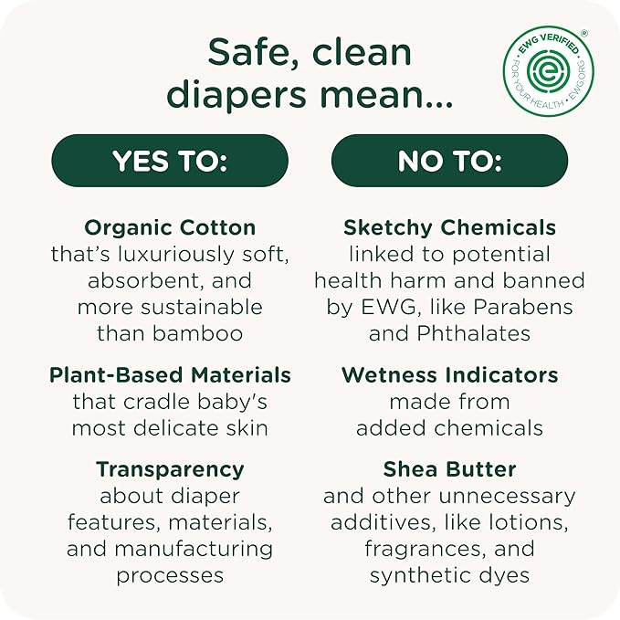 Our Diapers | The First EWG Verified & Microbiome-Friendly Diaper | 12-Hour Leak Protection | Made with Organic Cotton & Plant-Derived Materials | Totally Chlorine Free | Size 2 (12-18 lbs) 42 Count
