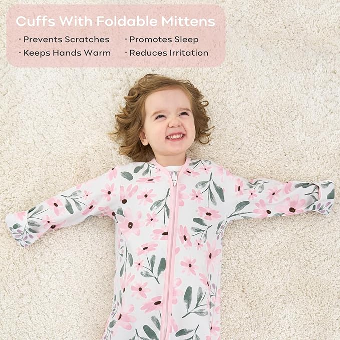 Yoofoss Baby Sleep Sack 6-12 Months Long Sleeve Wearable Blanket Baby 100% Cotton 2-Way Zipper 0.5 Tog Infants Sleeping Sack, Lightweight(Medium)