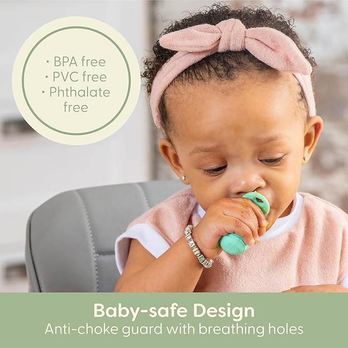 UpwardBaby Self-Feeding Spoon with Choke Barrier - Silicone Baby Spoons Toddler Utensils for Home & Travel, Textured Tips Massage Gums & Baby-Led Weaning, Tiny, Pack of 3, Blue/Gray/Mint