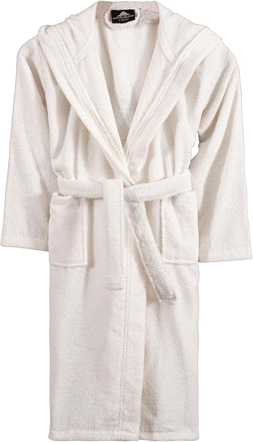 BAGNO MILANO Kids Organic Turkish Cotton Hooded Beach Cover-Up Towel, GOTS Certified, for Boys and Girls (Cream, 13-15 Years)