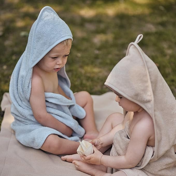 Baby Hooded Towel – Organic Cotton Baby Bath Towels – Baby Towels, Baby Bath Towels for Baby Boy, Baby Girl, 32" x 32" Super-Soft and Absorbent Baby Towels for Newborn (Baby Blue)