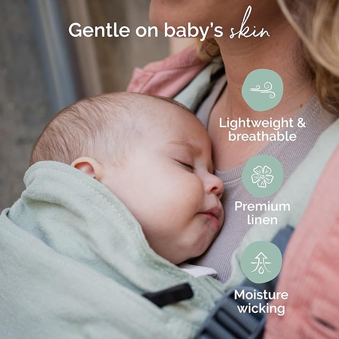 Boba X Baby Carrier Newborn to Toddler - Breathable Linen Blend, Certified Hip Healthy, Lightweight, Petite to Plus Size 7-45 lbs, Micro-Adjustable Baby Carrier from Newborn (Linen Willow)