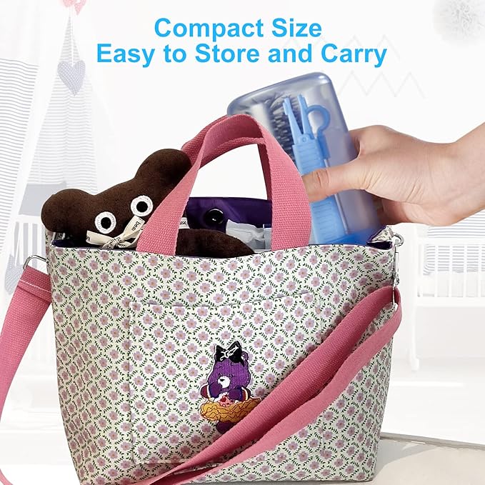 WHNL Travel Baby Bottle Brush Set with Extendable Silicone Bottle Brush，Nipple Brush,Staw Brush,Baby Bottle Soap Dispenser,Gift for Newborn Mothers, Suitable for Travel and Home(Cobalt Blue)