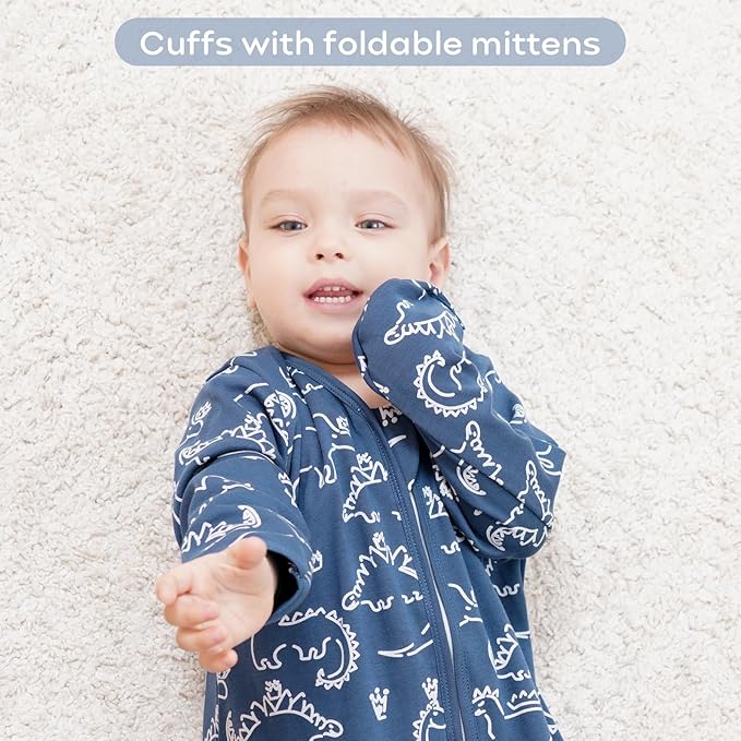 Yoofoss Baby Sleep Sack 18-24 Months Long Sleeve Wearable Blanket Baby 100% Cotton 2-Way Zipper 0.5 Tog Toddler Sleeping Sack, Lightweight(X-Large)