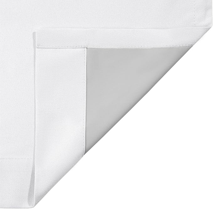 ChadMade 108 Inches Long Blackout Curtains, Privacy Protection Drapes Rod Pocket Back Tab Hook Belt Flat Hooks Curtains for Bedroom Windows, Snow White, 2 Panels, 50 W x 108 L Inch