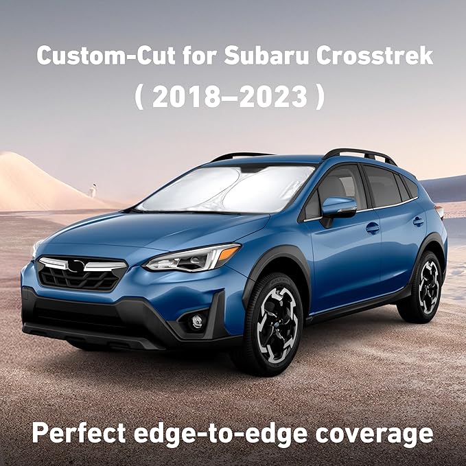 Econour Windshield Sunshade for Subaru Crosstrek 2018-2021, 2022, 2023 Sun Visor for Front Windshield & Window Sun Shade Cover, UV Heat Blocker & Protector, Car Accessories