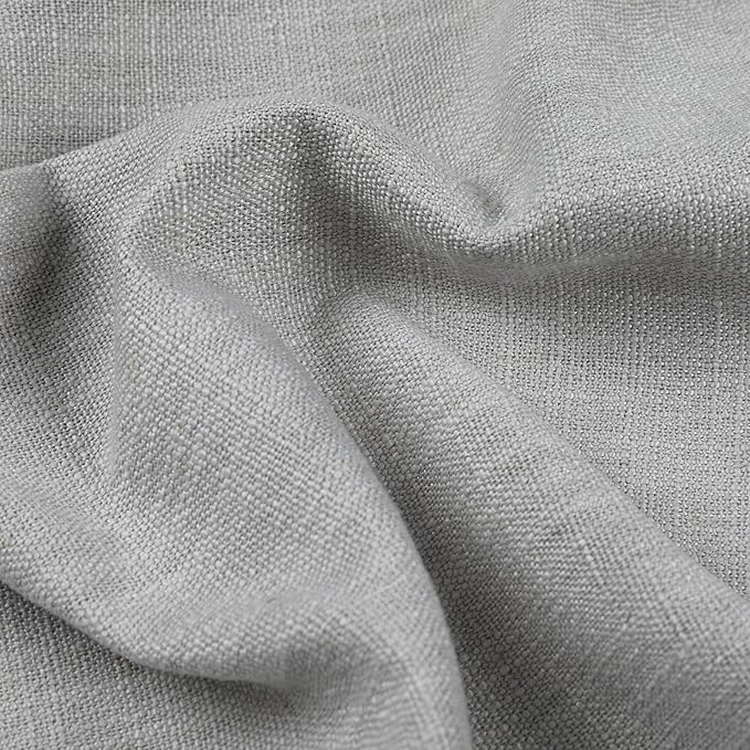 ChadMade Morden Grommet Nutral Linen Solid Color Drape 96 Inches Long Room Darkening Blackout Curtain for Bedroom Girls Room Boys Room Baby's Room Nursey 50Wx96L, 1 Panel, Fog, Tallis Collection