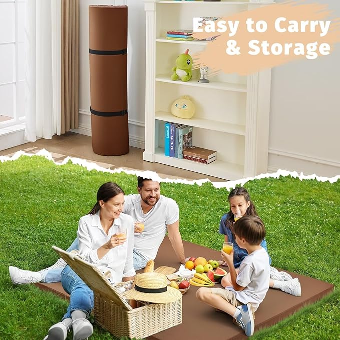 Waterproof Baby Play Mat for Floor 1.3" Thick Memory Foam 59 * 71 Cushion Playpen Playmat Tummy Time Nursery Rug Pad Mattress Create Soft & Safe Area for Infants,Toddler,Kids,Chestnut