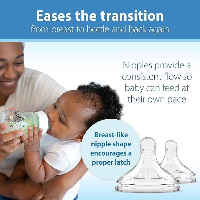 Dr. Brown’s Natural Flow Anti-Colic Options+ Wide-Neck Baby Bottle Designer Edition Bottles, Jungle Decos, 5 oz/150 mL, Level 1 Nipple, 2 Count, 0m+ (Pack of 6)