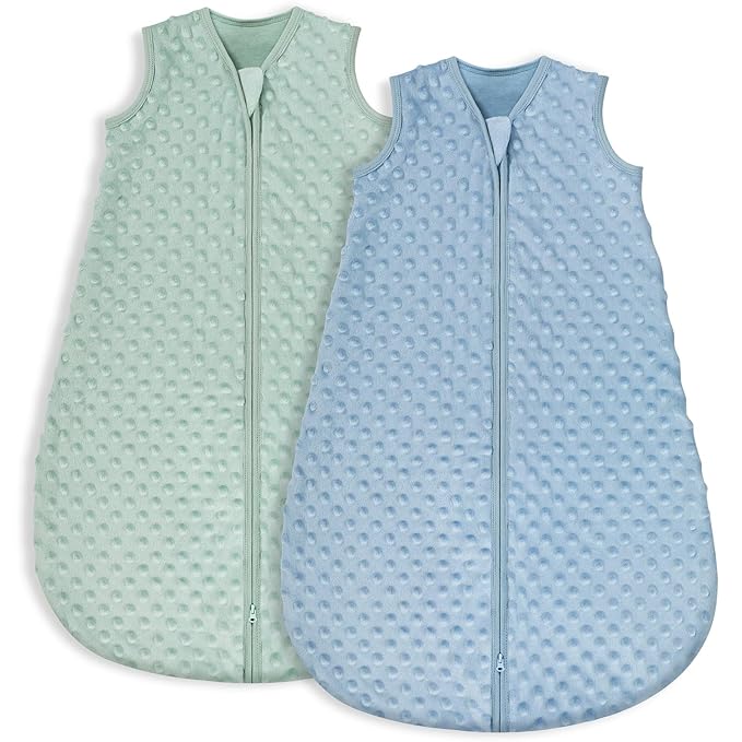 Yoofoss Fleece Baby Sleep Sack 0-6 Months with Plush Dots, TOG 1.5 Baby Wearable Blanket with 2-Way Zipper, Cotton Toddler Sleep Sack Fleece
