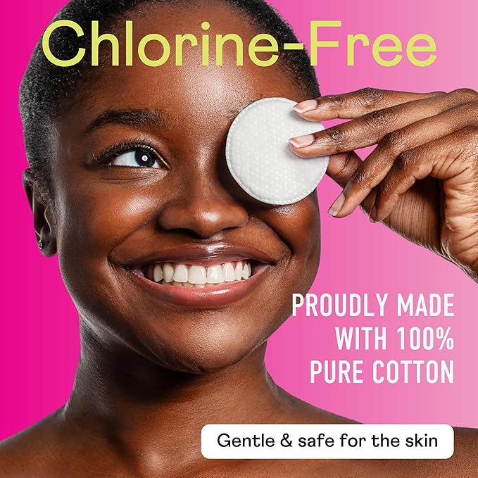 Swisspers Premium Cotton Rounds - 100% Chlorine Free Cotton Face Pads for Makeup, Nail Polish Removal - Dermatologist Tested and Hypoallergenic, Made in USA - 100 Pads (Pack of 3)