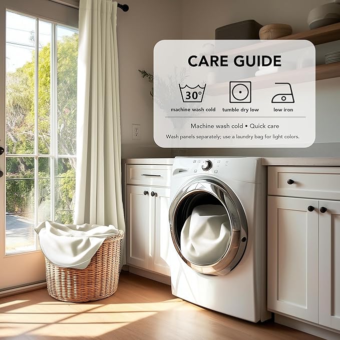 Deconovo Blackout Curtains, Thermal Insulated, W70 x L108 2 Panels, Back Tab, Machine Washable, Room-Darkening Drapes for Bedroom/Living Room Light Beige