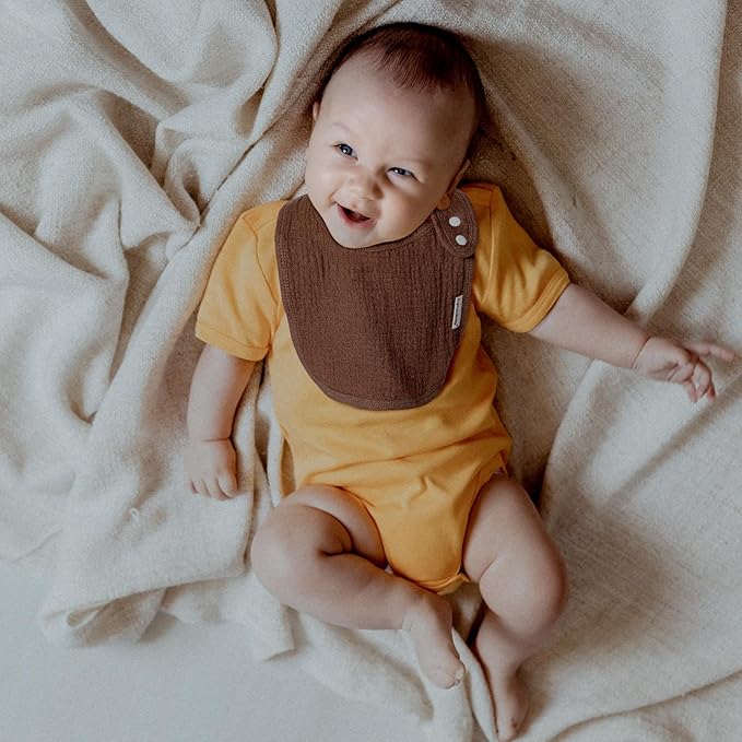 Muslin Bibs for Baby Boys Girls,Organic Muslin Baby Bib for Drooling and Teething,Soft Bandana Drool Bibs 5 Pack