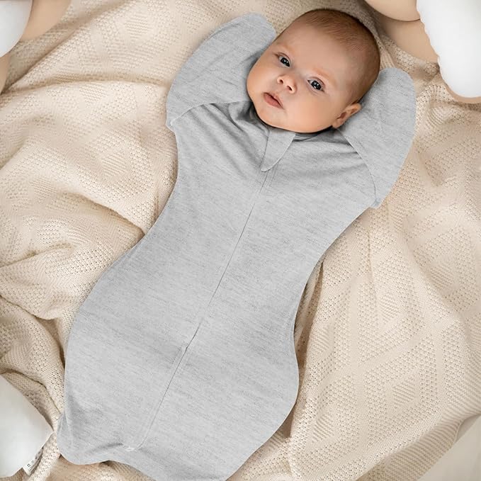 MEXXI Swaddle Baby Sleep Sack with Arms Up, Baby Transitional Swaddle with Double Zipper, 0.5 TOG, 13-19 lbs, M