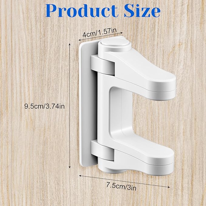 2 Pack Child Proof Door Lock, Door Handle Baby Proof Doors Locks for Kids Safety Child Doors Knob Covers Lever Lock with Adhesive Backing Prevents Toddlers from Opening White