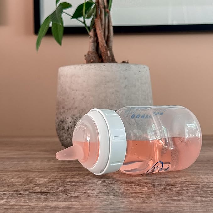 Sippy Spout Nipples for Dr. Brown's Natural Flow Anti-Colic Options+ Wide-Neck Baby Bottles & Glass Bottles, 6-Count, Food Grade Silicone, BPA-Free, Spill-Proof, Convert to Sippy Cup, 4+ Months