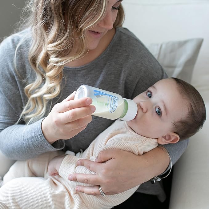 Dr. Brown's Anti-Colic Options+ Narrow Glass Baby Bottle with Level 1 Slow Flow Nipple, BPA-Free, 4 oz/120 mL, 0m+, 2 Count, 1-Pack