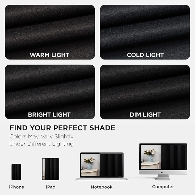 Joydeco Blackout Curtains 95 Inches Long 1 Panel, Thermal Insulated Long Curtains& Drapes 1 Piece, Room Darkening Grommet Drapes for Living Room Bedroom Window (W70 x L95 Inch, Black)