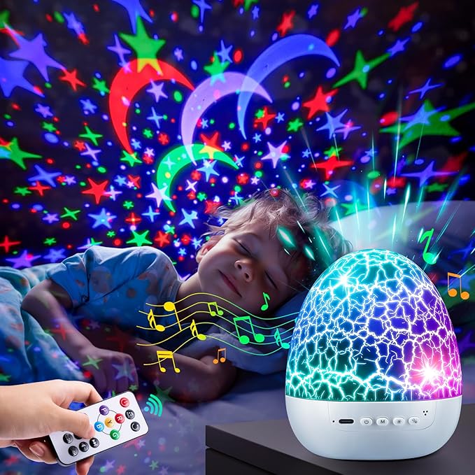 Beast Truck Dinosaur Toys Egg Night Light for Kids 【15 Sounds & 6 Films】 Beast Trucks for Boys Age 3-7 [31 Colors & Remote Control] Dinosaur Toys for Kids 3-5 Egg Light for Nursery Dino for Boys Toys