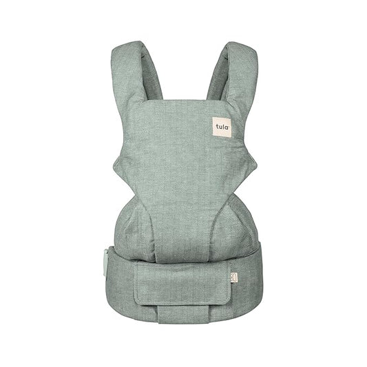 Baby Tula Explore Carriers - Breathable Baby Carrier Newborn to Toddler - Adjustable Toddler Carrier - Multiple Ergonomic Positions Front and Back - Ergonomic Fit for 7-45 lb - Linen, Spruce