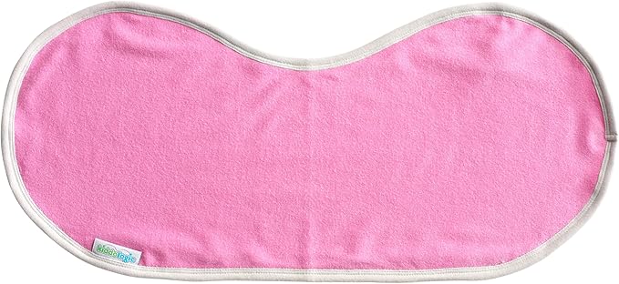 Kiddologic Baby Burp Cloth, Triple Protection, 2 Layers Soft Absorbent Terry, Waterproof Inner Lining, Large Size Curved Design, Extra Coverage, Newborn/Infant Girl Burping Rag, Wild Orchid (Pink)