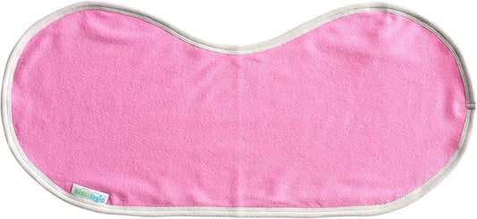 Kiddologic Baby Burp Cloth, Triple Protection, 2 Layers Soft Absorbent Terry, Waterproof Inner Lining, Large Size Curved Design, Extra Coverage, Newborn/Infant Girl Burping Rag, Wild Orchid (Pink)