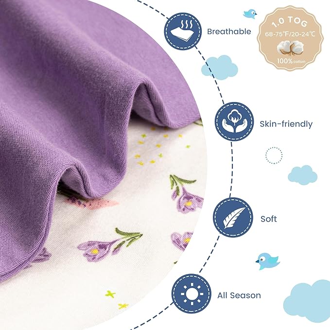 ZIGJOY Baby Transitional Swaddles for Newborns: 0.5 Tog Arms Up Sleep Sack 3-6-12 Months Soft Cotton Shark Fin 2 Way Zipper