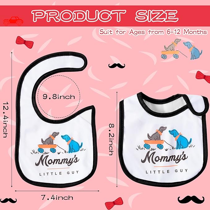 2ooya 7Pcs Cotton Waterproof Baby Bibs Hook Loop Closure Newborn Bib Keepsake Baby Gift for Drooling Feeding Eating