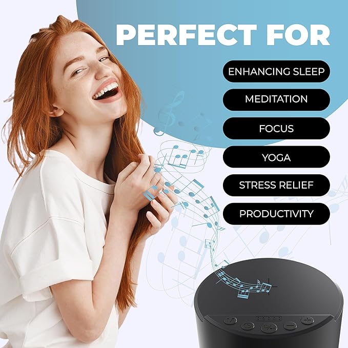Piano Sound Machine with 20 Soothing Piano Sounds, Bluetooth Speaker and Wireless Charger with Memory Function, Sleep Timer Baby Kids Adults Pets Sound Therapy for Home Office Travel