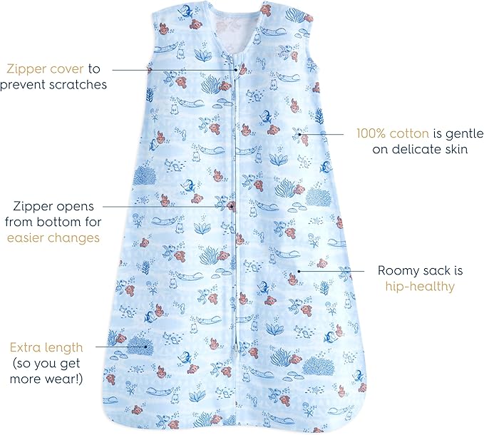 HALO Sleepsack, 100% Cotton Wearable Blanket, Swaddle Transition Sleeping Bag, TOG 0.5
