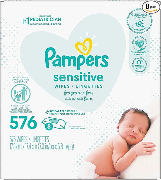 pampers sensitive baby wipes 576 ct OLD