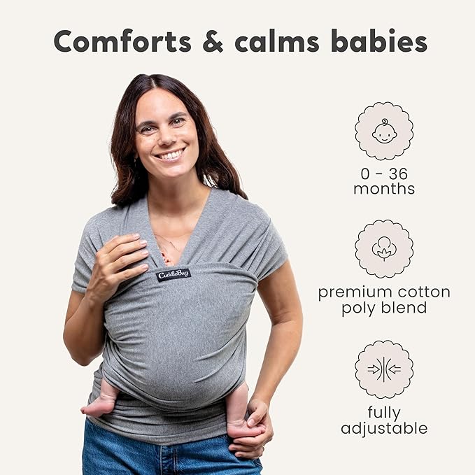 Cuddlebug Baby Wrap - Hands-Free Baby Carrier Wrap - Soft & Stretchy Baby Wraps Carrier - Carrier Newborn to Toddler 7-35 lbs - One-Size-Fits-All Holder - Hip-Healthy (Mint)