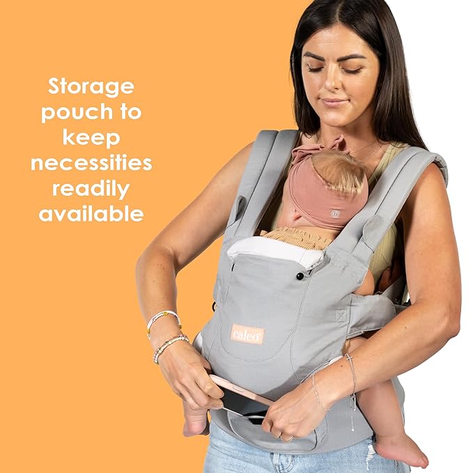 Baby Trend Caleo 3‑in‑1 Newborn Carrier, Snuggle Grey – 100% Cotton, Machine Washable, Lumbar Support & Built‑in Sun Hood