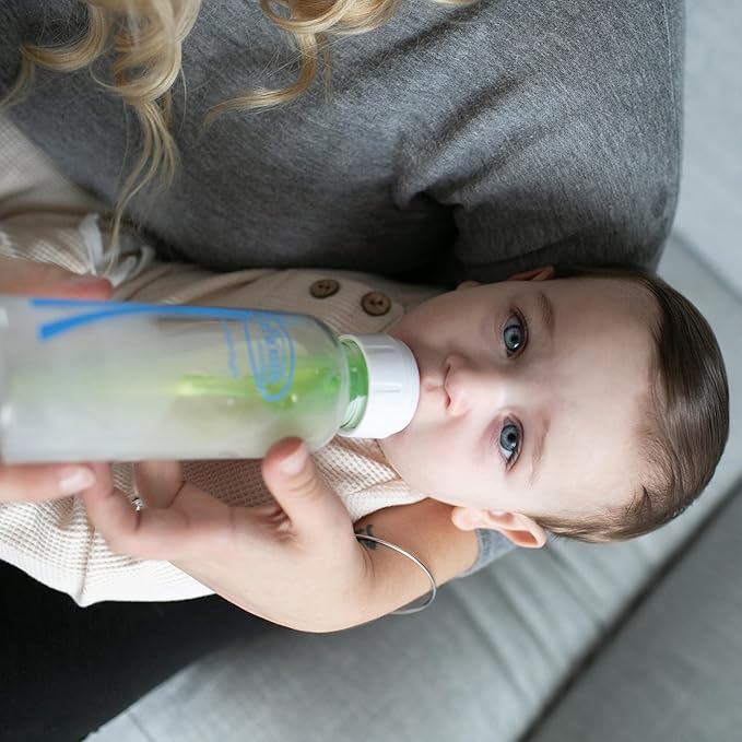Dr. Brown's Anti-Colic Options+ Narrow Glass Baby Bottle Starter Set with Silicone Bottle Sleeves, Levels 1, 2, and 3 Nipples, Soft Touch Cleaning Brush, Storage/Travel Caps, and HappyPaci