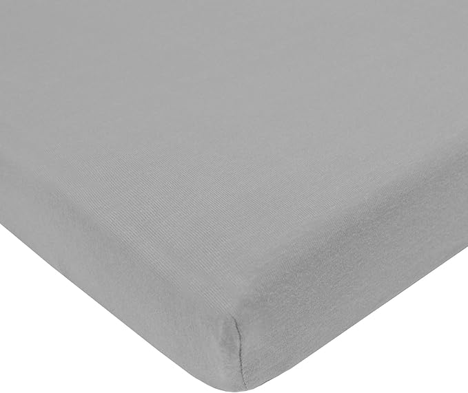 American Baby Company 15" x 33" Fitted Bassinet Sheet, 100% Natural Cotton Jersey Knit, Blue/Gray/White, Soft Breathable, for Boys and Girls, Pack of 3