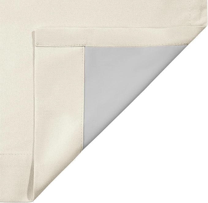 ChadMade 108 Inches Long Blackout Curtains, Privacy Protection Drapes Rod Pocket Back Tab Hook Belt Flat Hooks Curtains for Bedroom Windows, Beige, 2 Panels, 50 W x 108 L Inch