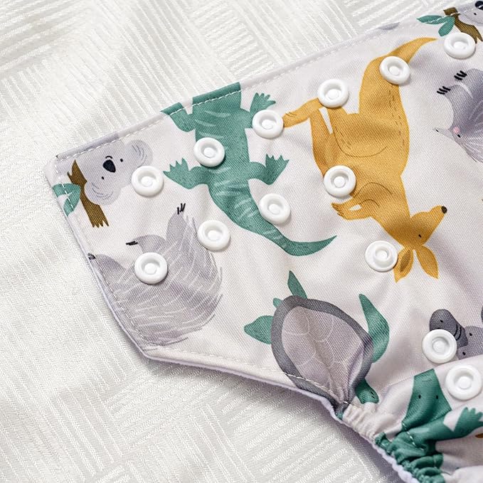 CoolaPeach 12 Set Reusable Adjustable Cloth Diapers for Newborn to 0-3 Years,One Size Washable Pocket Nappy Covers for Baby Girl and Boy,6 Pack Cloth Diapers+6pcs Microfiber Inserts (NCP04)