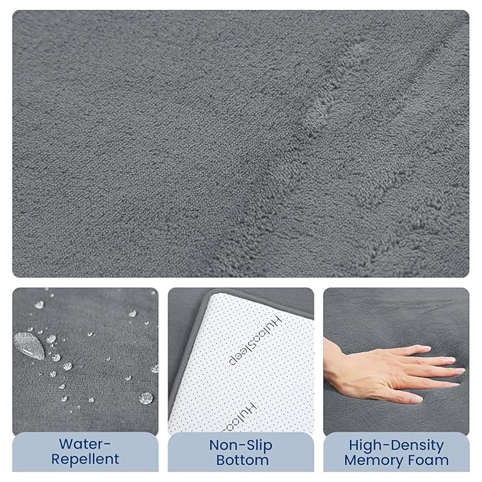 Baby Play Mat for Floor,Extra Large 59"×71" Playpen Mat for Tummy Time,Thicker Padded Elasti Foam Activity Mats for Toddler,Infant,Kids,Water Repellent Ultra Soft Velvet,Non-Slip Backing Safe for Crawling,Nursery & Playroom(Dark Grey)