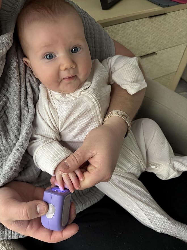 Electric Baby Nail Trimmer Ages 3mo-5yrs | Safe for Infants & Toddlers with Cerebral Palsy, Autism, Special Needs | Won't Cut Skin | LED Light | Rechargeable | Registry Must-Have