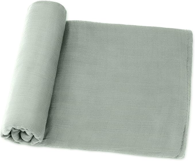 Comfy Cubs Muslin Swaddle Blankets Pack of 1, 47 x 47 Inch Soft Cotton Baby Blanket Set, Large Multipurpose Wraps for Newborns - Self-Soothing Swaddles for Newborns - Fern